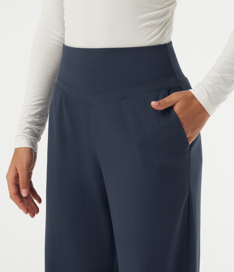 Halara Flex™ DayStretch pantaloni da lavoro a vita alta a gamba dritta con tasche