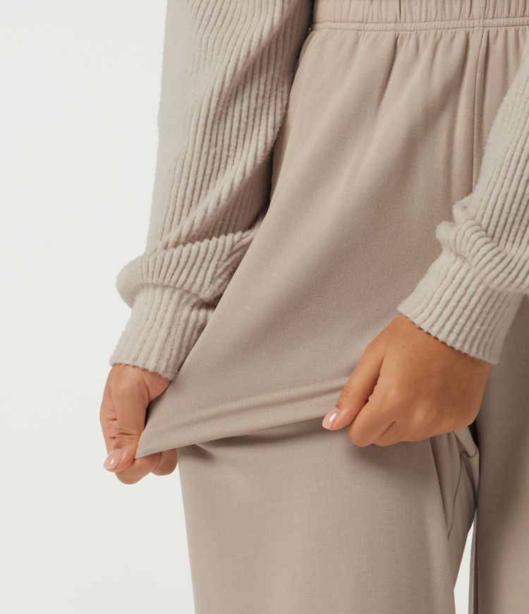 High Waisted Straight Leg Lounge Pants with Pockets High Waisted Straight Leg Lounge Pants with Pockets
