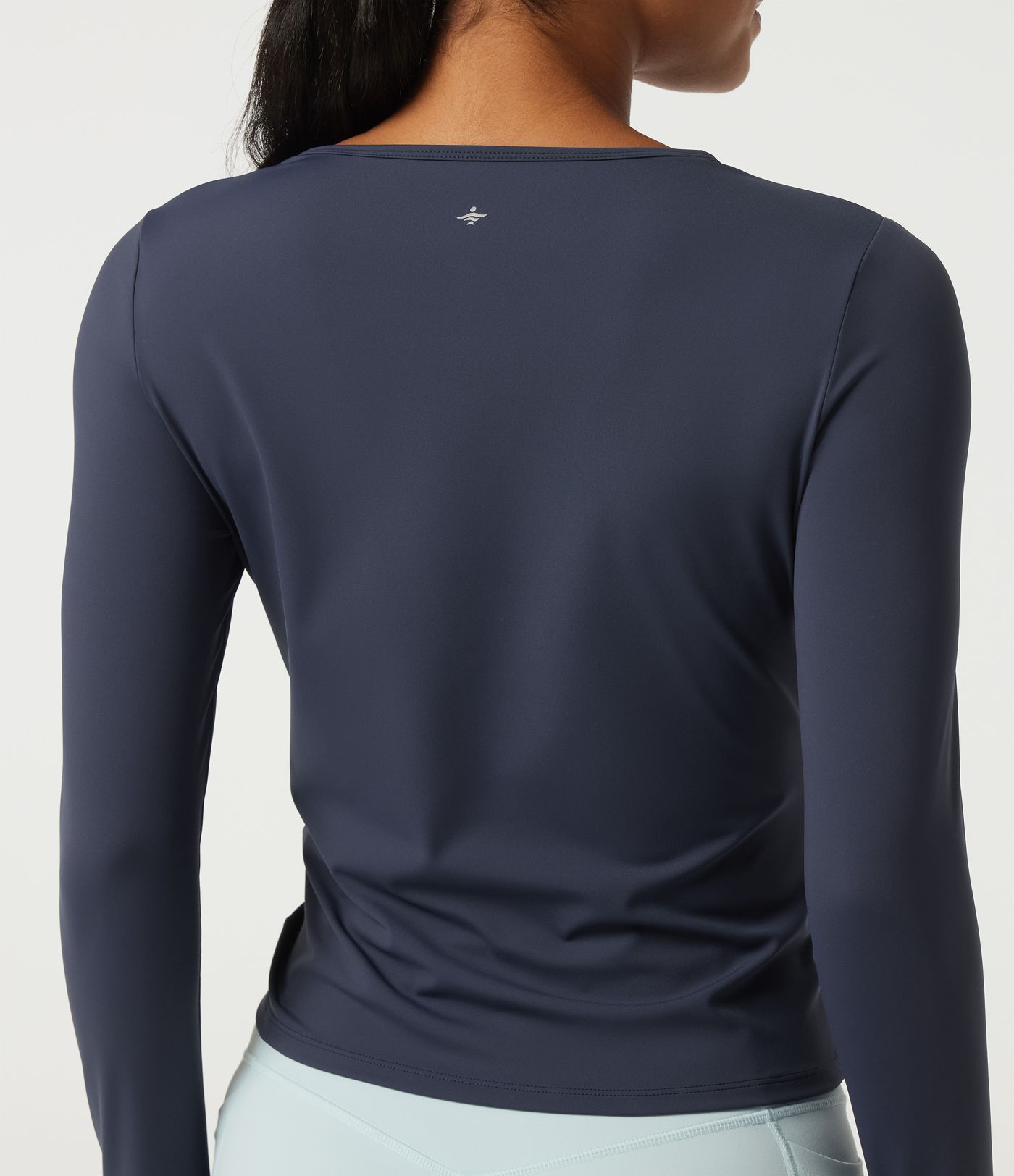 SoftlyZero™ Airy Round Neck Long Sleeve Ruched InstantCool Yoga Sports Top