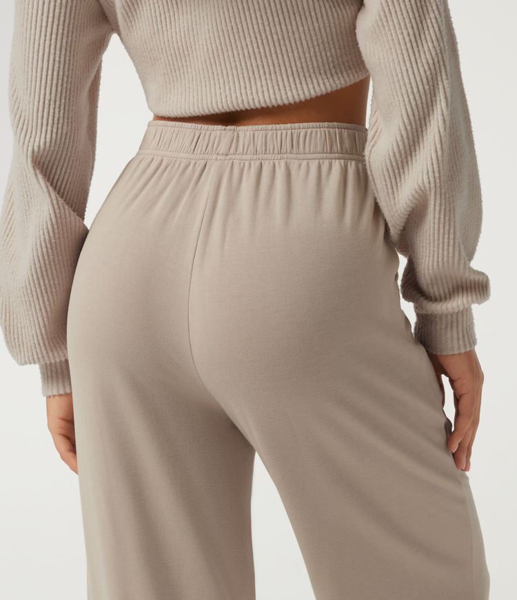 High Waisted Straight Leg Lounge Pants with Pockets High Waisted Straight Leg Lounge Pants with Pockets