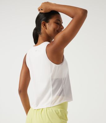 SoftlyZero™ Airy InstantCool Round neck Contrast Mesh Curved Hem Running Tank Top