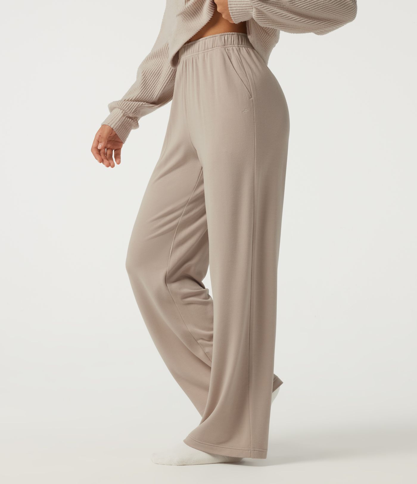 High Waisted Straight Leg Lounge Pants with Pockets High Waisted Straight Leg Lounge Pants with Pockets
