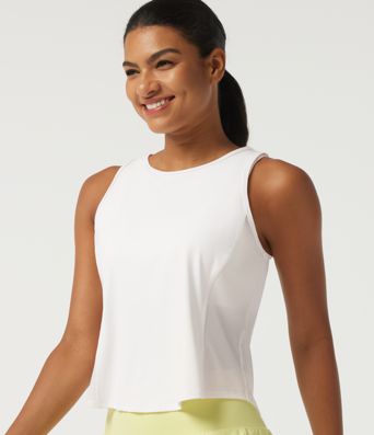 SoftlyZero™ Airy InstantCool Round neck Contrast Mesh Curved Hem Running Tank Top
