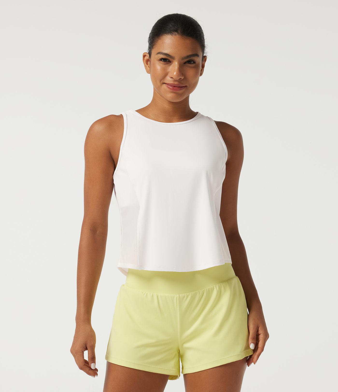 SoftlyZero™ Airy InstantCool Round neck Contrast Mesh Curved Hem Running Tank Top