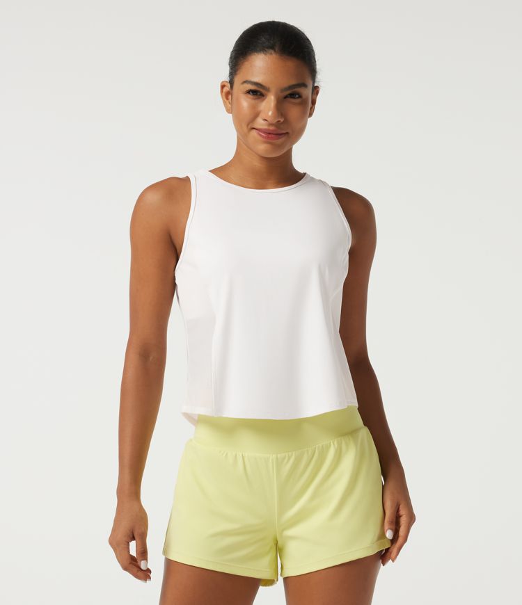 SoftlyZero™ Airy InstantCool Round neck Contrast Mesh Curved Hem Running Tank Top