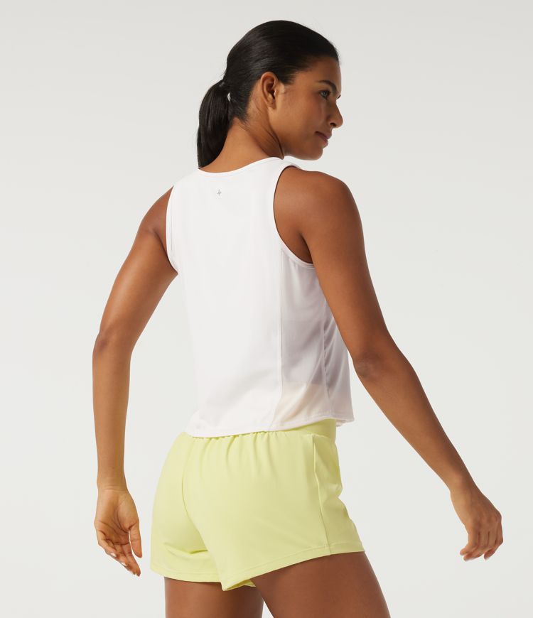 SoftlyZero™ Airy InstantCool Round neck Contrast Mesh Curved Hem Running Tank Top