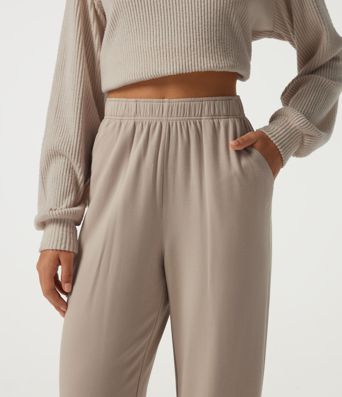 High Waisted Straight Leg Lounge Pants with Pockets High Waisted Straight Leg Lounge Pants with Pockets