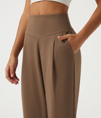 Halara Flex™ DayStretch High Waisted Tapered Rolled Hem Work Pants with Pockets Halara Flex™ DayStretch High Waisted Tapered Rolled Hem Work Pants with Pockets