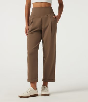 Halara Flex™ DayStretch High Waisted Tapered Rolled Hem Work Pants with Pockets Halara Flex™ DayStretch High Waisted Tapered Rolled Hem Work Pants with Pockets