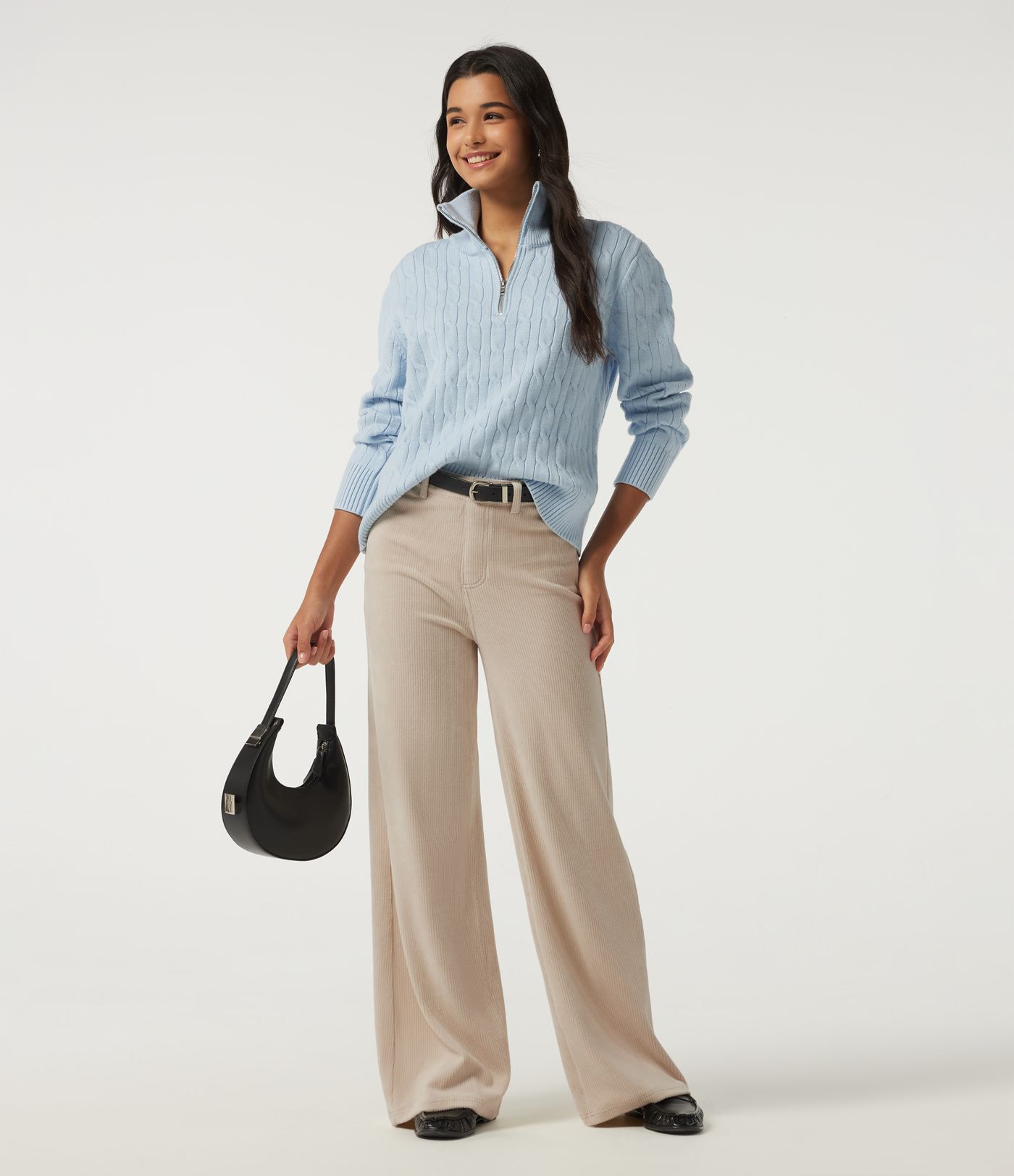 High Waisted Tummy Control Wide Leg Corduroy Casual Pants with Pockets High Waisted Tummy Control Wide Leg Corduroy Casual Pants with Pockets