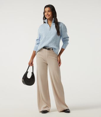 High Waisted Tummy Control Wide Leg Corduroy Casual Pants with Pockets High Waisted Tummy Control Wide Leg Corduroy Casual Pants with Pockets