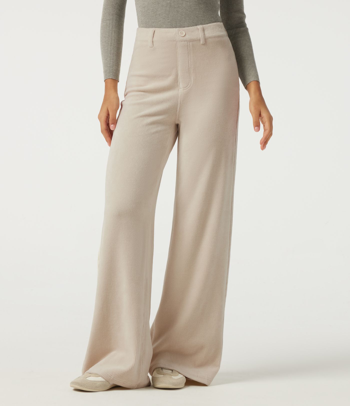High Waisted Tummy Control Wide Leg Corduroy Casual Pants with Pockets High Waisted Tummy Control Wide Leg Corduroy Casual Pants with Pockets
