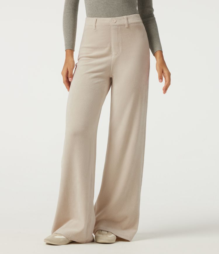 High Waisted Tummy Control Wide Leg Corduroy Casual Pants with Pockets High Waisted Tummy Control Wide Leg Corduroy Casual Pants with Pockets