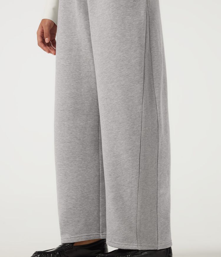Mid Rise Drawstring Barrel Leg Fleece Casual Sweatpants with Pockets Mid Rise Drawstring Barrel Leg Fleece Casual Sweatpants with Pockets