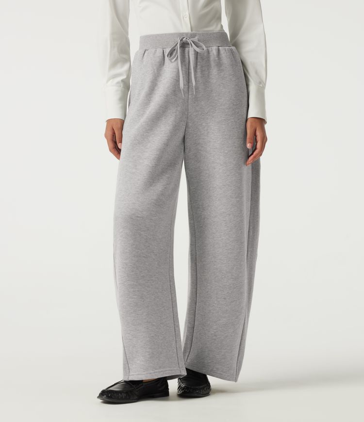 Mid Rise Drawstring Barrel Leg Fleece Casual Sweatpants with Pockets Mid Rise Drawstring Barrel Leg Fleece Casual Sweatpants with Pockets