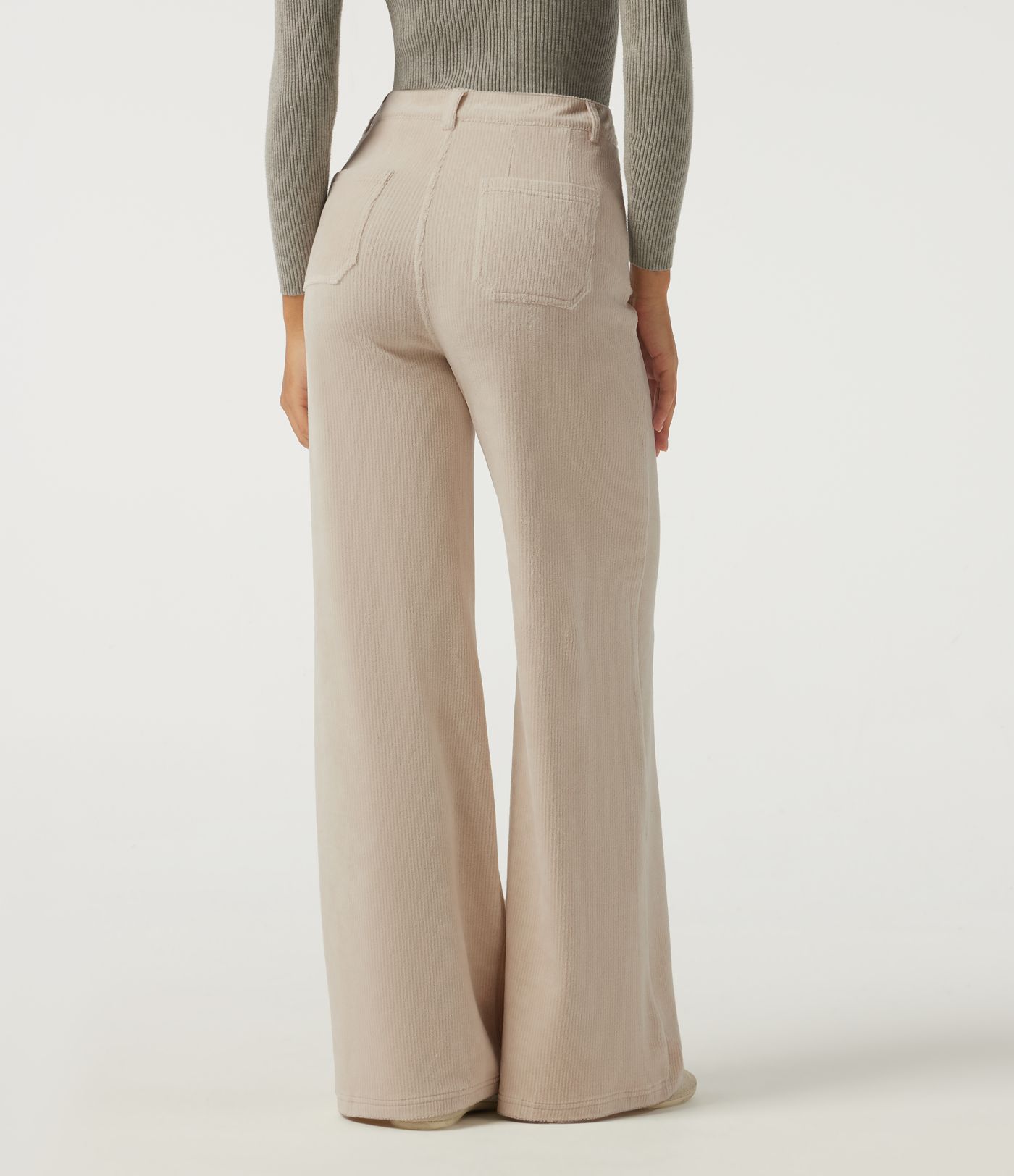 High Waisted Tummy Control Wide Leg Corduroy Casual Pants with Pockets High Waisted Tummy Control Wide Leg Corduroy Casual Pants with Pockets