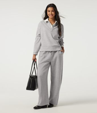 Mid Rise Drawstring Barrel Leg Fleece Casual Sweatpants with Pockets Mid Rise Drawstring Barrel Leg Fleece Casual Sweatpants with Pockets
