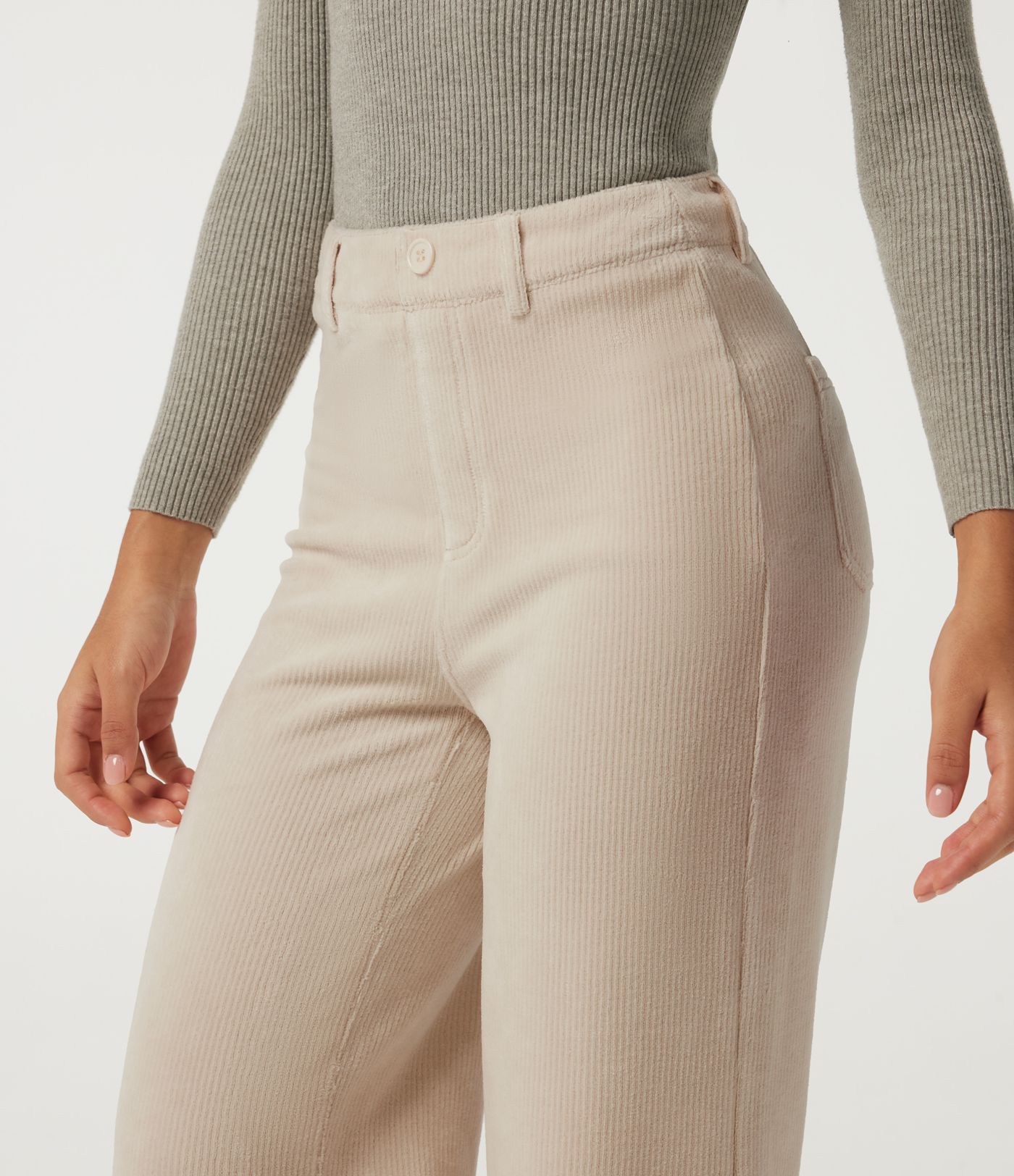High Waisted Tummy Control Wide Leg Corduroy Casual Pants with Pockets High Waisted Tummy Control Wide Leg Corduroy Casual Pants with Pockets