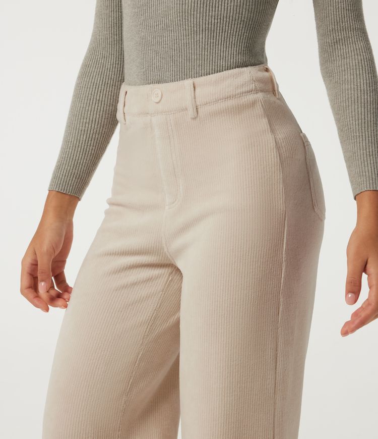 High Waisted Tummy Control Wide Leg Corduroy Casual Pants with Pockets High Waisted Tummy Control Wide Leg Corduroy Casual Pants with Pockets