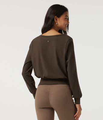 SoftlyZero™ Airy V Neck Long Sleeve Ruched InstantCool Yoga Sports Top SoftlyZero™ Airy V Neck Long Sleeve Ruched InstantCool Yoga Sports Top