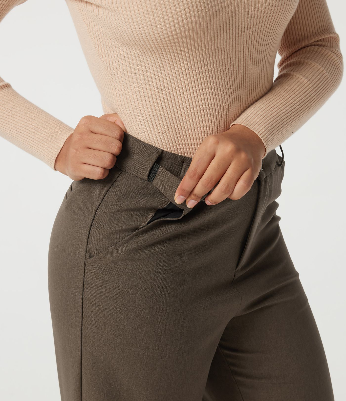 High Waisted Straight Leg Work Pants with Pockets High Waisted Straight Leg Work Pants with Pockets