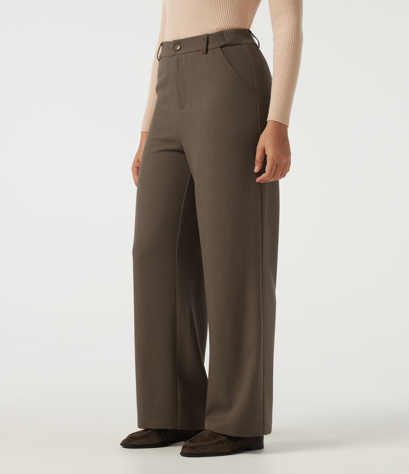 High Waisted Straight Leg Work Pants with Pockets High Waisted Straight Leg Work Pants with Pockets