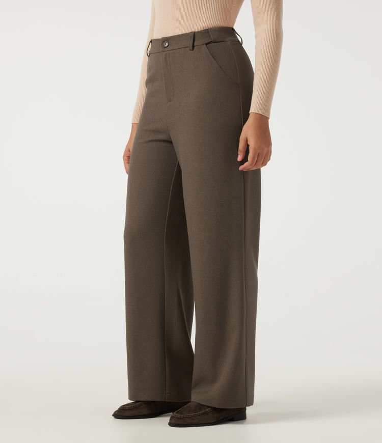 High Waisted Straight Leg Work Pants with Pockets High Waisted Straight Leg Work Pants with Pockets