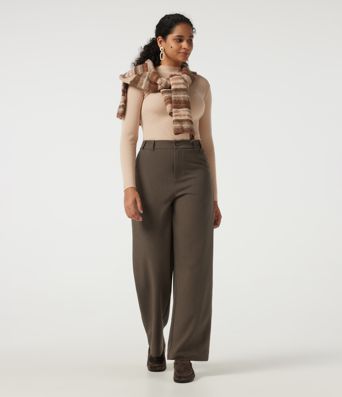 High Waisted Straight Leg Work Pants with Pockets High Waisted Straight Leg Work Pants with Pockets