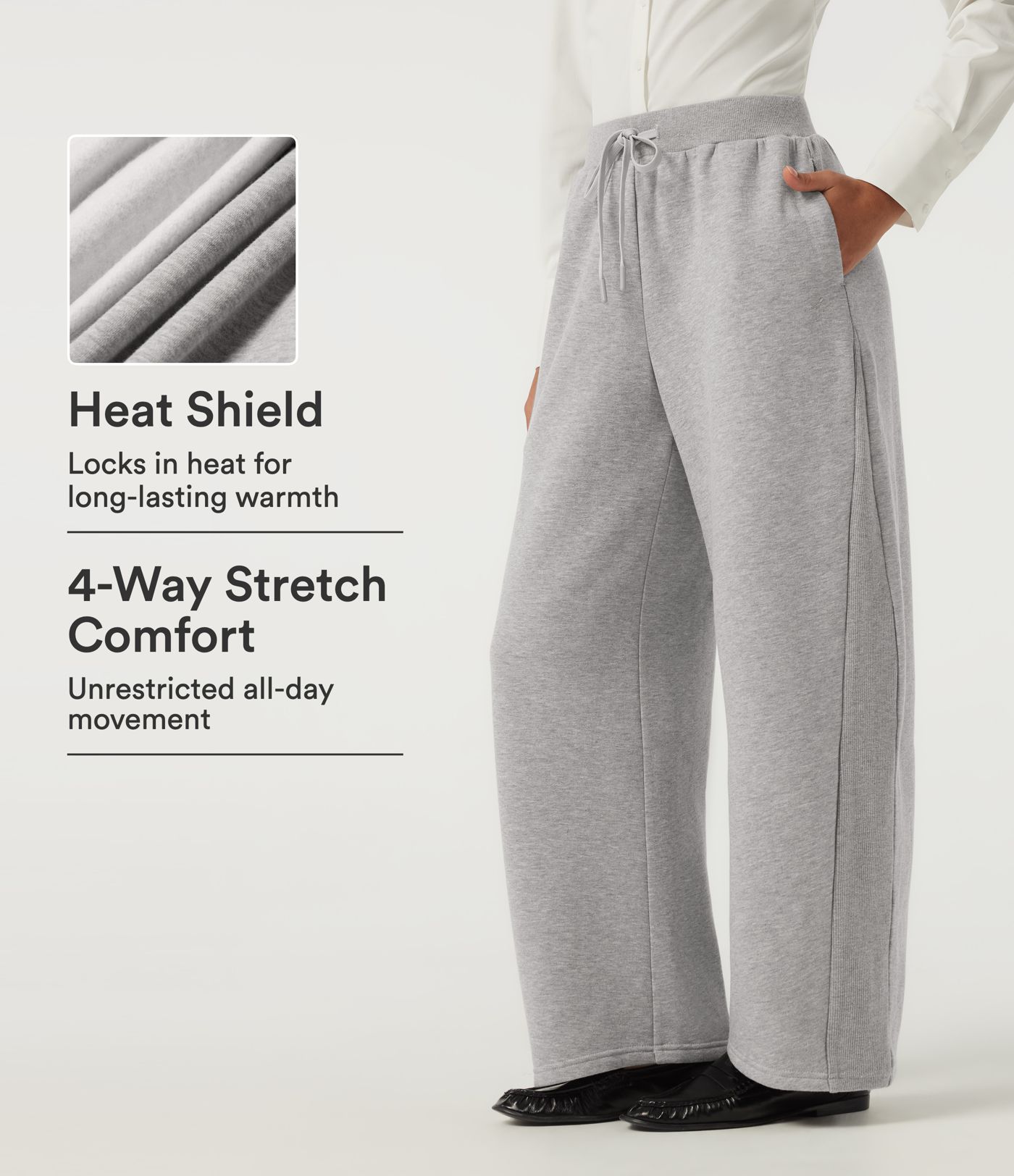 Mid Rise Drawstring Barrel Leg Fleece Casual Sweatpants with Pockets Mid Rise Drawstring Barrel Leg Fleece Casual Sweatpants with Pockets