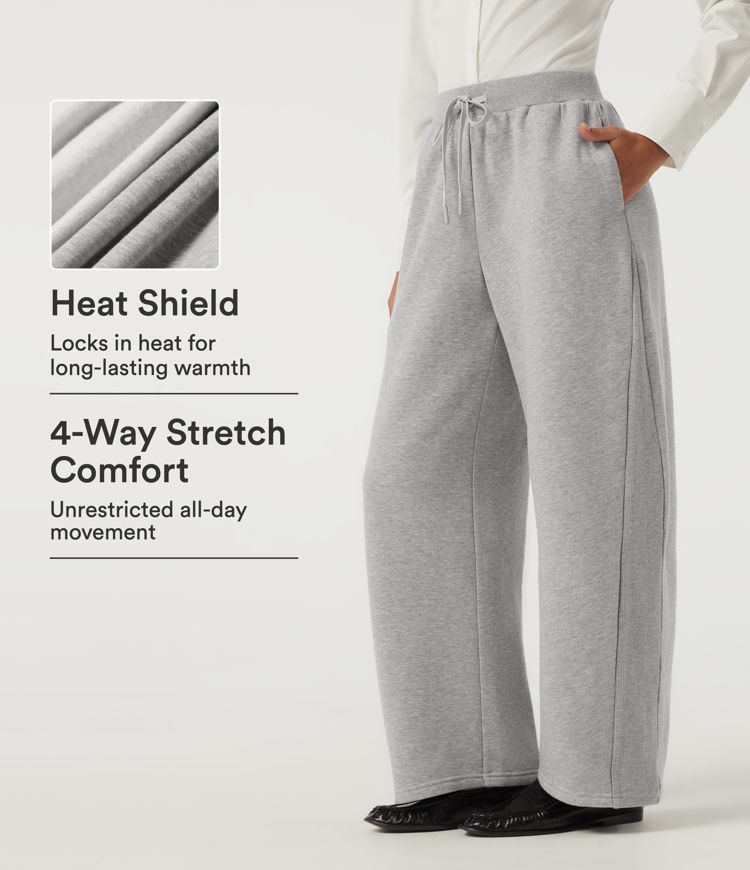 Mid Rise Drawstring Barrel Leg Fleece Casual Sweatpants with Pockets Mid Rise Drawstring Barrel Leg Fleece Casual Sweatpants with Pockets