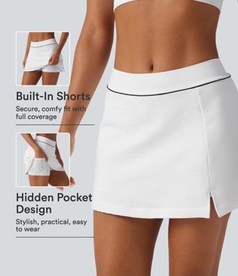 Mid Rise A-Line OneForm Seamless Mini Skort with Built-in Shorts and Pocket Mid Rise A-Line OneForm Seamless Mini Skort with Built-in Shorts and Pocket