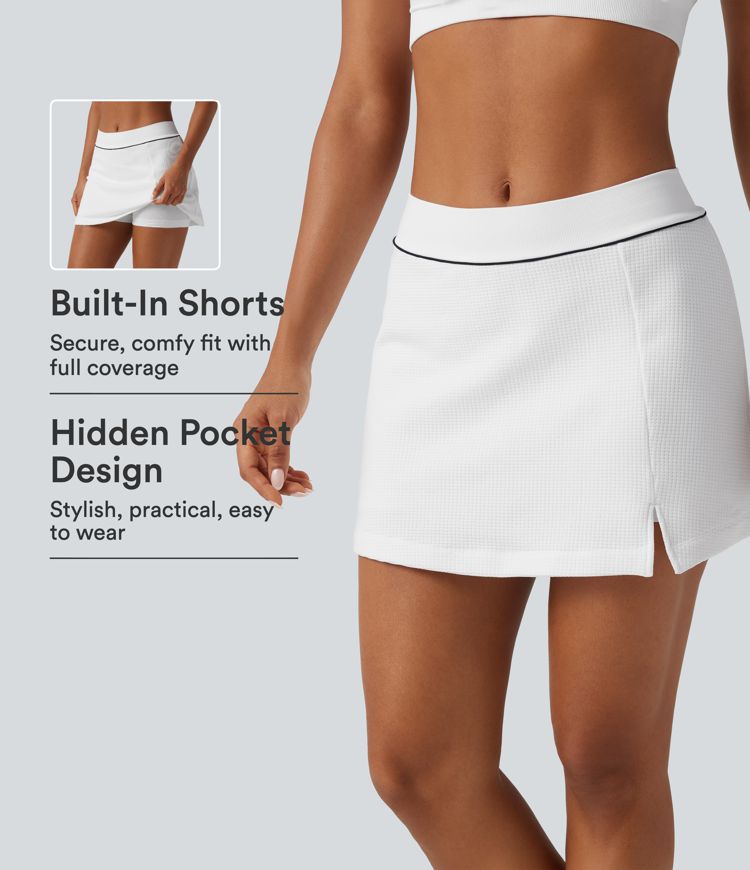 Mid Rise A-Line OneForm Seamless Mini Skort with Built-in Shorts and Pocket Mid Rise A-Line OneForm Seamless Mini Skort with Built-in Shorts and Pocket