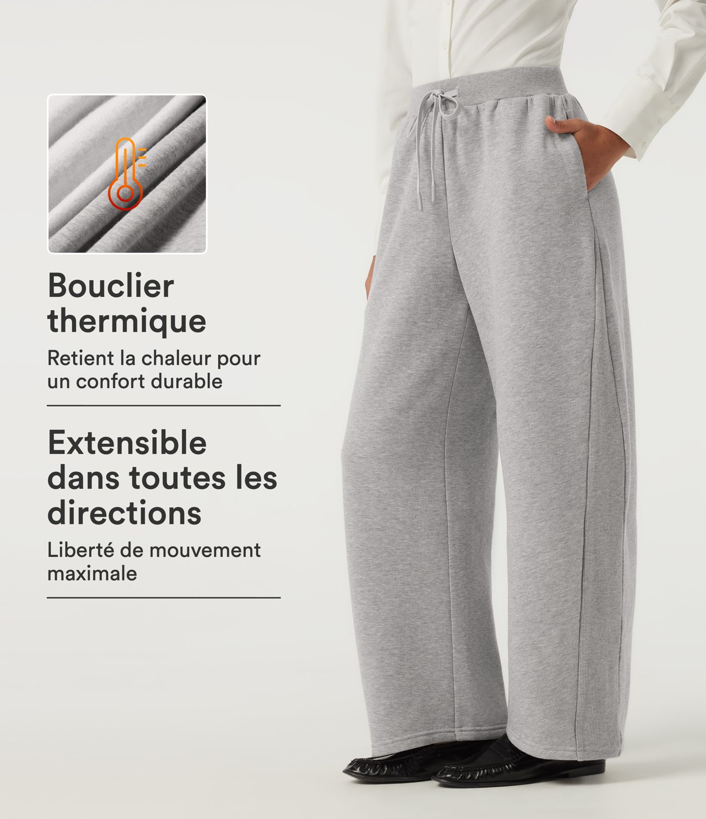 Lässige Fleece-Jogginghose mit mittlerer Leibhöhe, Kordelzug, Barrel-Bein und Taschen Lässige Fleece-Jogginghose mit mittlerer Leibhöhe, Kordelzug, Barrel-Bein und Taschen