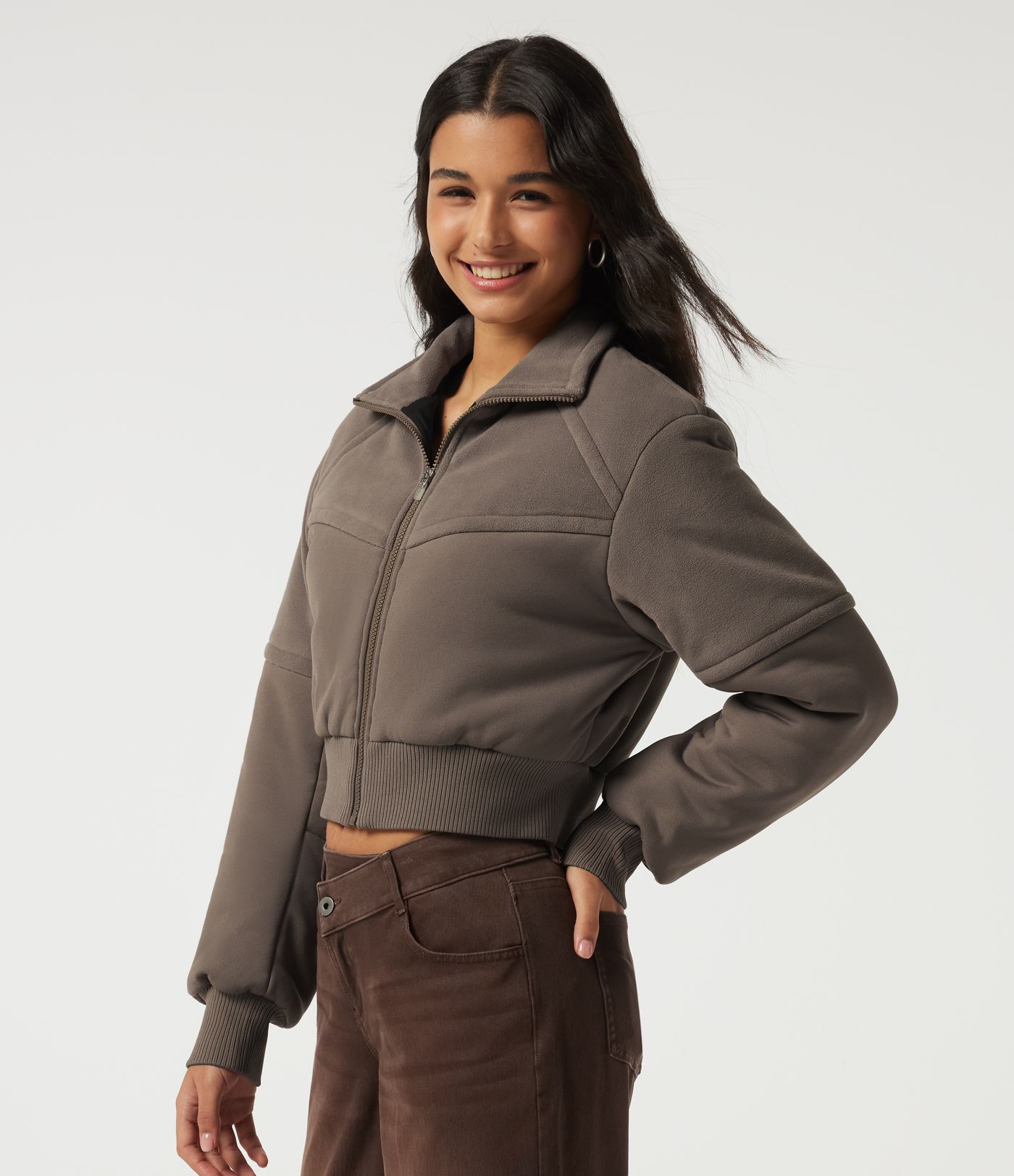 Stand Collar Long Sleeve Casual Padded Jacket