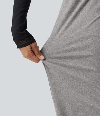Mid Rise Shirred Lace Up Casual Sweatpants with Pockets