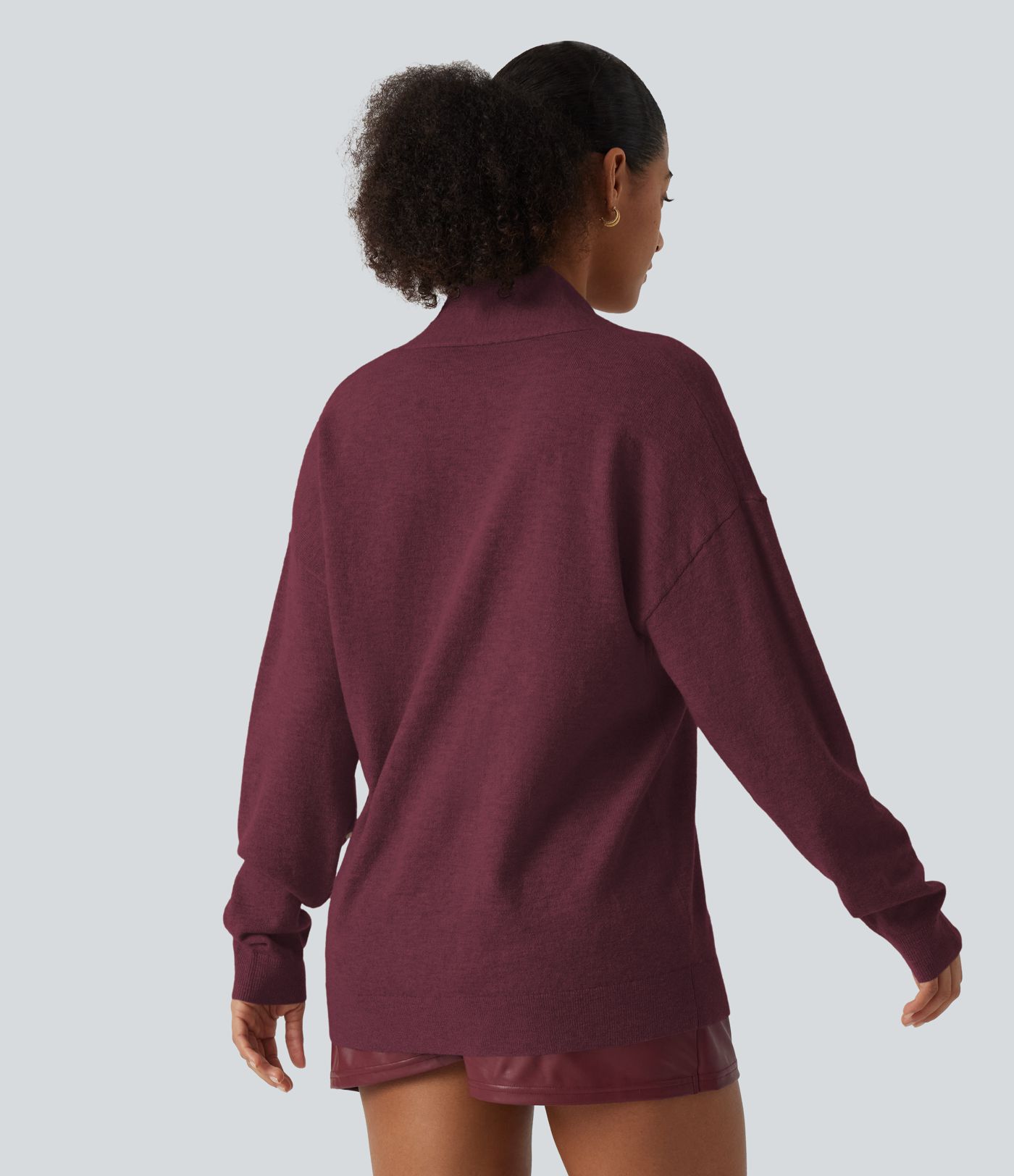 V Neck Long Sleeve Work Sweater