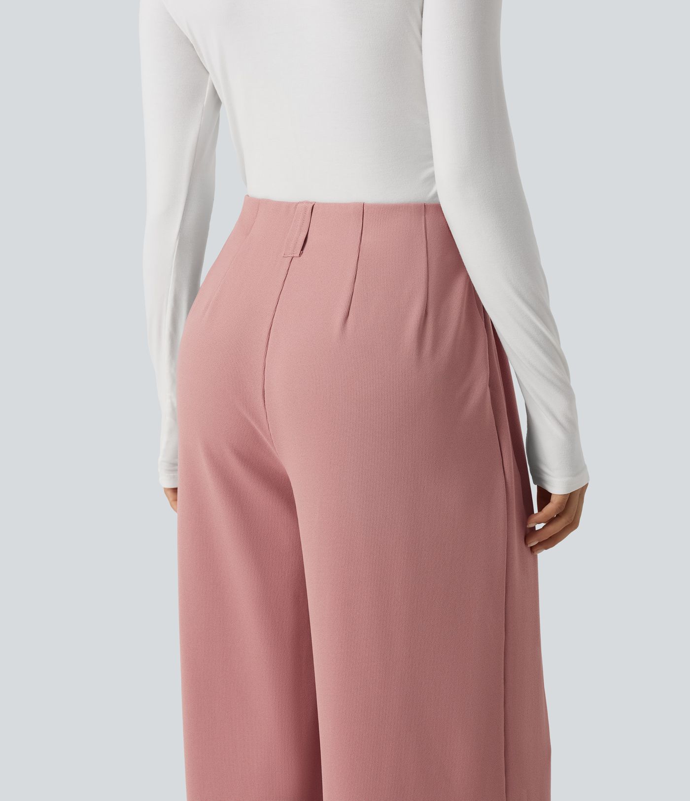 Halara Flex™ pantalon de travail en tissu gaufré, taille mi-haute, coupe large, avec poches Halara Flex™ pantalon de travail en tissu gaufré, taille mi-haute, coupe large, avec poches