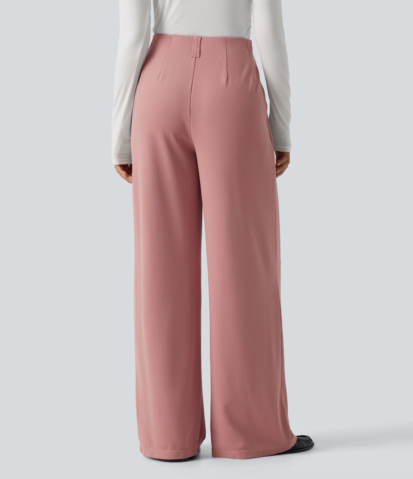 Halara Flex™ pantalon de travail en tissu gaufré, taille mi-haute, coupe large, avec poches Halara Flex™ pantalon de travail en tissu gaufré, taille mi-haute, coupe large, avec poches