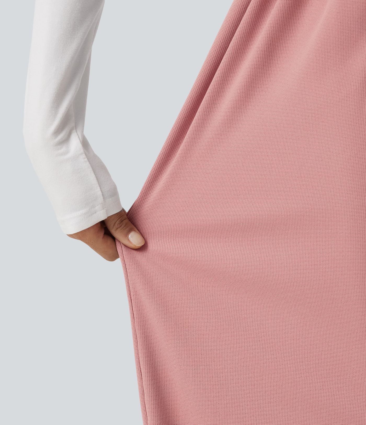 Halara Flex™ pantalon de travail en tissu gaufré, taille mi-haute, coupe large, avec poches Halara Flex™ pantalon de travail en tissu gaufré, taille mi-haute, coupe large, avec poches