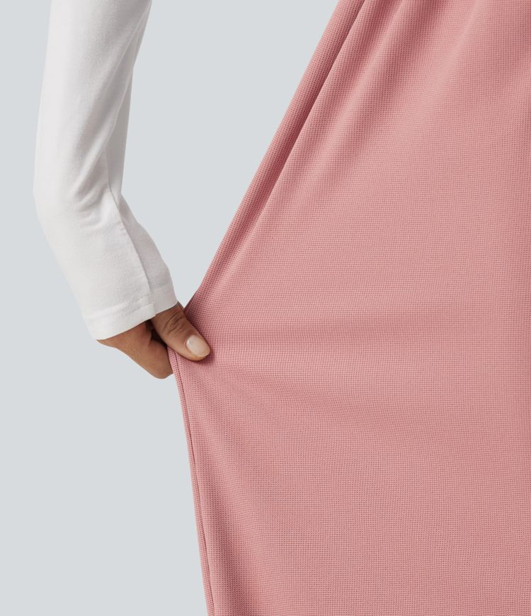 Halara Flex™ pantalon de travail en tissu gaufré, taille mi-haute, coupe large, avec poches Halara Flex™ pantalon de travail en tissu gaufré, taille mi-haute, coupe large, avec poches