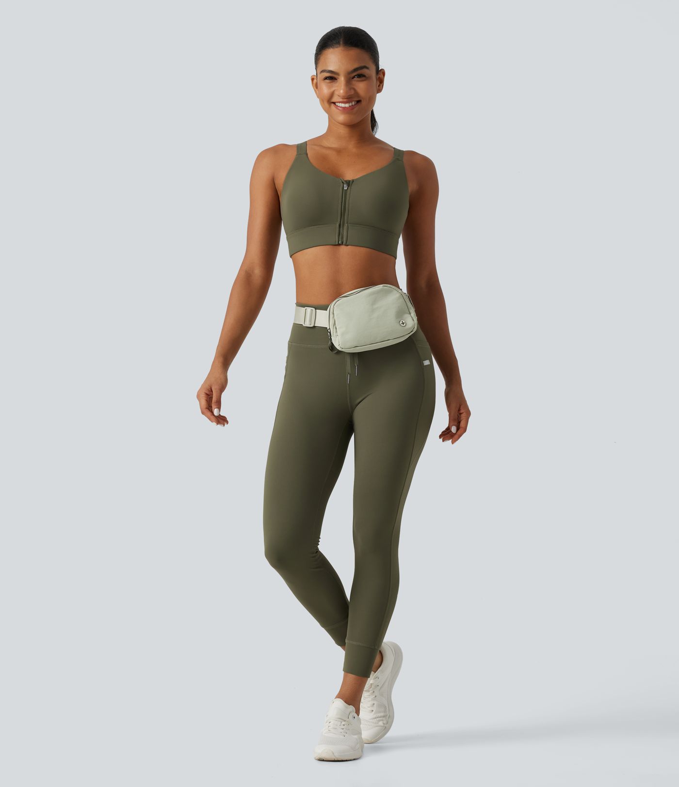 Medium Support U-Neck Built-in Bra Quick dry Running Sports Bra