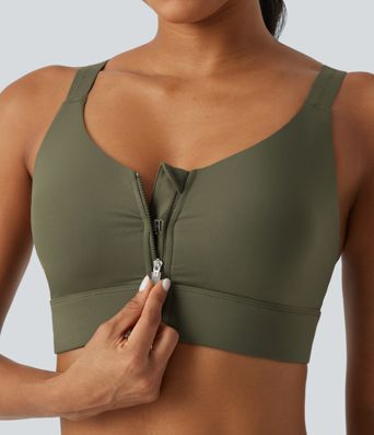 Medium Support U-Neck Built-in Bra Quick dry Running Sports Bra
