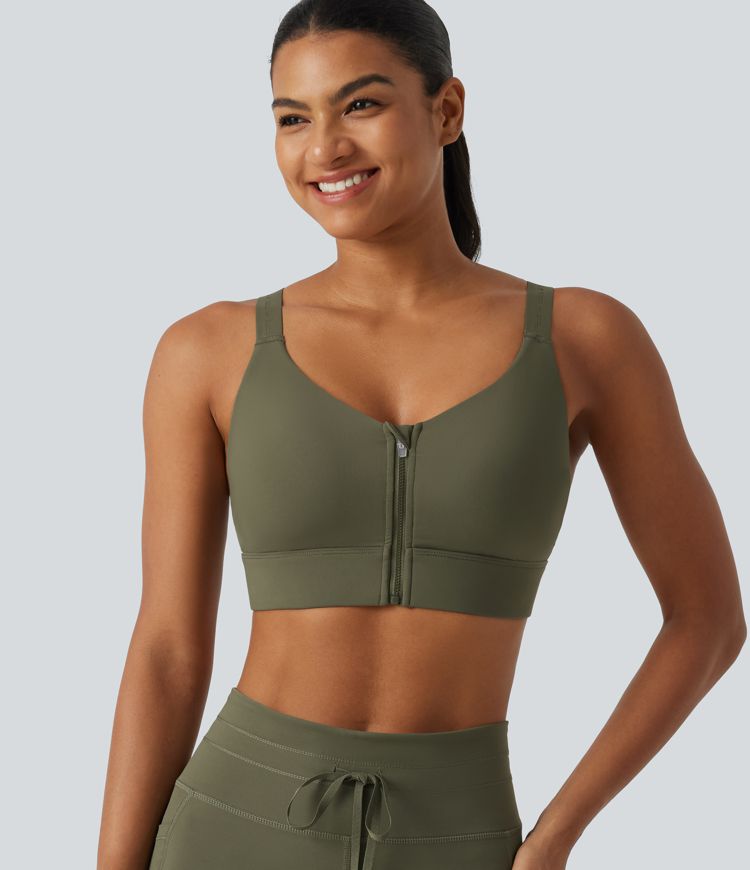 Medium Support U-Neck Built-in Bra Quick dry Running Sports Bra