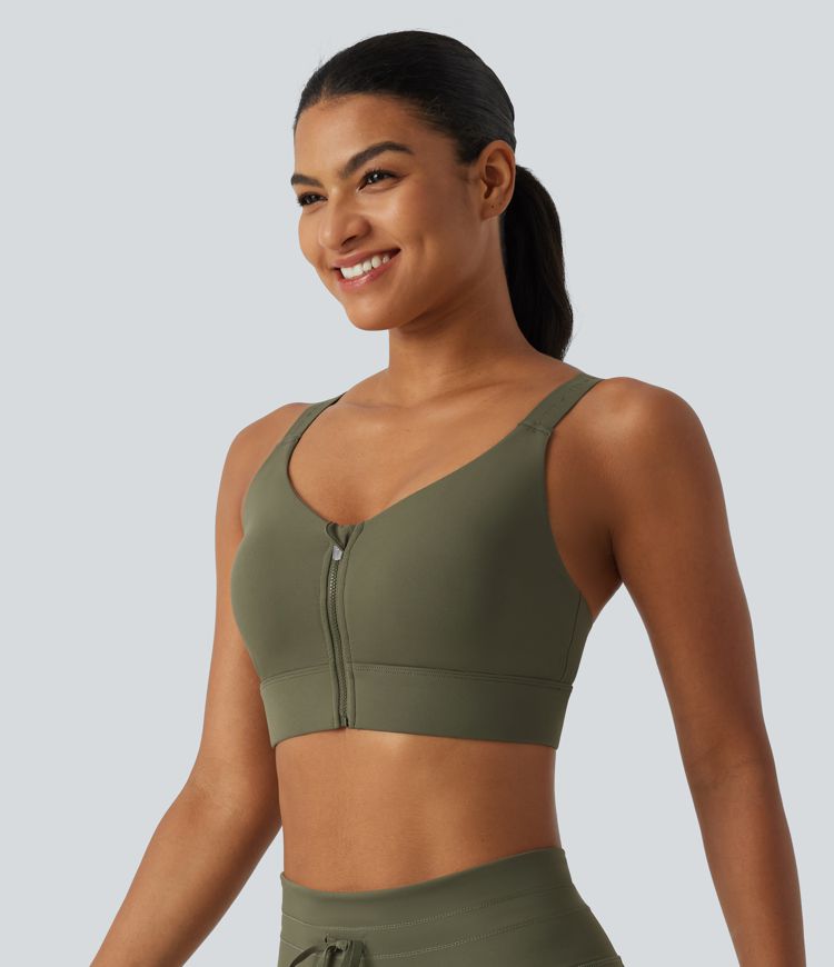 Medium Support U-Neck Built-in Bra Quick dry Running Sports Bra