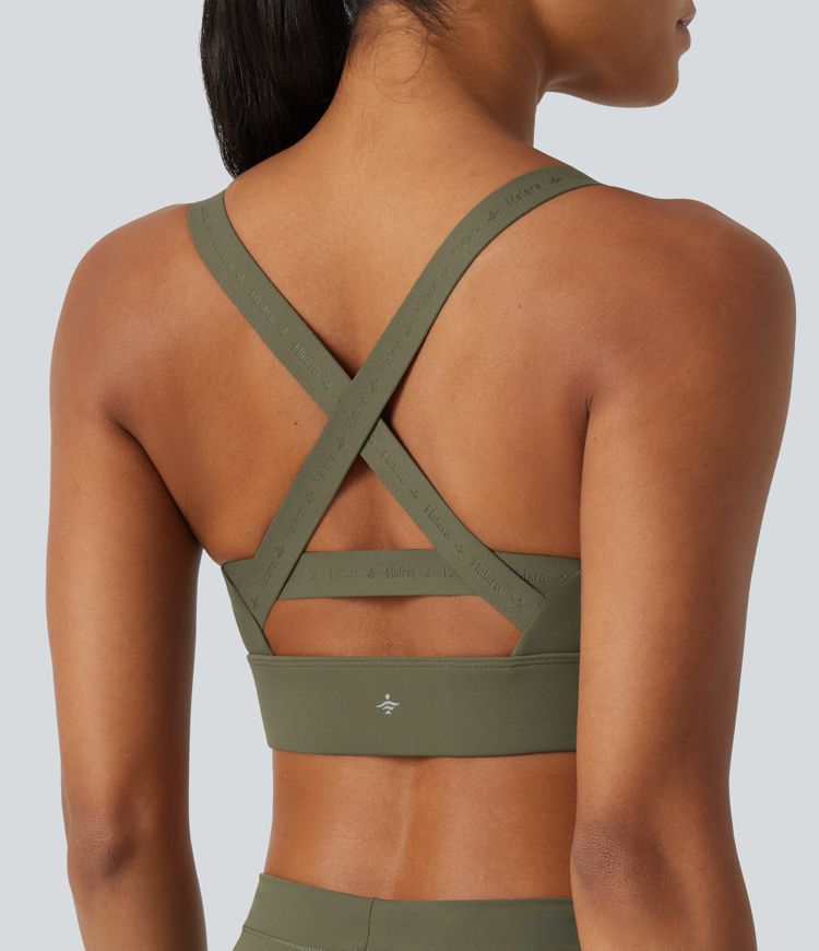 Medium Support U-Neck Built-in Bra Quick dry Running Sports Bra