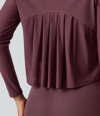 Round Neck Raglan Long Sleeve Quick Dry InstantCool Running Sports Top