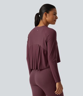 Round Neck Raglan Long Sleeve Quick Dry InstantCool Running Sports Top