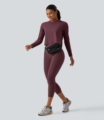 Round Neck Raglan Long Sleeve Quick Dry InstantCool Running Sports Top