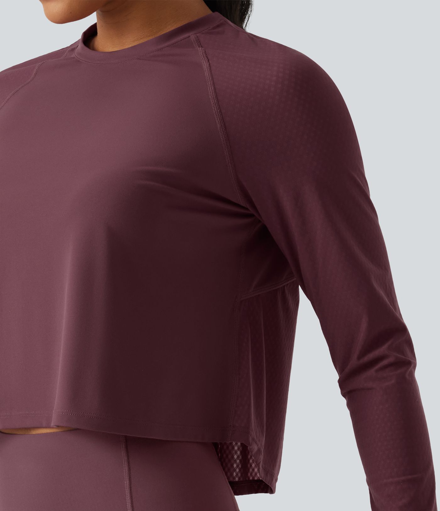 Round Neck Raglan Long Sleeve Quick Dry InstantCool Running Sports Top