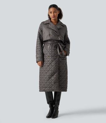 Water Repellent Long Sleeve Quilted Work Padded Jacket with Pockets